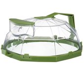 Cubierta para microondas con asa, caja de almacenamiento de agua, rejillas de ventilación para vapor, cubierta transparente para salpicaduras de microondas de 11,4 pulgadas marrón