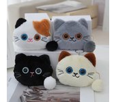 Monedero con colgante de gato de peluche, bolsa de almacenamiento creativa con dibujos animados kawaii, minimonedero para niños, regalo de cumpleaños