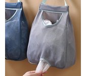 Caja de almacenamiento de bolsas de basura para bolsas de plástico, bolsas para colgar en la pared, bolsas de almacenamiento de malla lavables, soporte para bolsas de plástico, dispensador, herramientas de cocina negro
