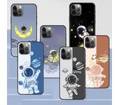 Funda de astronauta para Apple Iphone 14 11 13 12 Pro Max Xr 7 8 + Se 2020 Xs 6 6s Plus 5 5s funda de teléfono de silicona negra con dibujos animados iPhone 6 6s