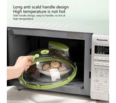 Funda para microondas para alimentos, funda transparente antisalpicaduras para microondas con vaporizador de agua y asa, fundas para platos de 10 pulgadas, utensilios de cocina