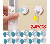 24 ganchos magnéticos antipérdida para montaje en pared, soporte de imán fuerte para control remoto, gancho de almacenamiento de pegatinas para refrigerador, organizador para el hogar