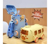 Bonita taza de coche de juguete de 0,5 l con pajita, botella de agua para interior y exterior, de plástico de gran capacidad, para bebidas de verano, libre de BPA. 500ml blanco