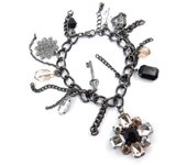 Les Trésors De Lily [J6337] - Bracelet créateur 'Scarlett' noir gris negro