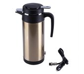 Taza calefactora eléctrica portátil de acero inoxidable para coche, 1000 ml, 12 V, para hervir agua, ideal para viajes