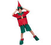 Disfraz de elfo para niños, disfraz navideño para niños, disfraz de ayudante de Papá Noel, conjunto de 4 piezas S