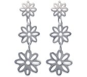 Les Trésors De Lily [K5154] - Boucles Argent 'Flora' argenté - 30x11 mm plata