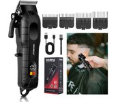 Cortadora de pelo profesional para hombres, cortadora de pelo con cable, cortadora de pelo con cuchilla en T de 0 mm gris