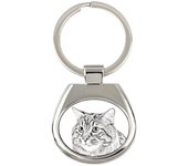 Kurilian bobtail longhaired - keychain with a cat, keychain with a print, personalized pendant from the Art-Dog brand plata