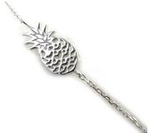 Les Trésors De Lily [N2899] - Bracelet Argent 'Ananas' argenté (rhodié) - 16x7 mm plata
