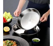 Sartén vaporera con doble mango, todo en uno, para hornear, cocina portátil de calidad alimentaria, plato para hacer fideos fríos, diario 30cm