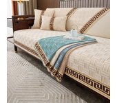 Funda de cojín de sofá de chenilla de madera maciza: antideslizante, para todas las estaciones, nuevo estilo chino. 30*50 Lumbar Pillowcase azul