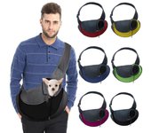 Nuevo Transportín para perros y mascotas, bolsa de viaje de malla transpirable, bolsa de seguridad para perros y gatos S rojo rosa