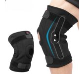 1 pieza de soporte de seguridad para rodilla deportiva profesional, almohadillas para rótula, orificio para deportes con placa de metal negra M