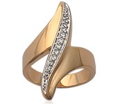 Bague plaqué or 'Silhouette' blanc doré - 30 mm 54 oro