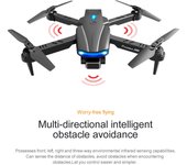 YLR/C S85 RC Drone RC Quadcopter con función para evitar obstáculos Modo sin cabeza Despegue con un botón 4K dual camera-2 battery negro