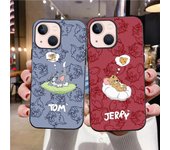 Funda J-12 Tom y Jerry negra para iPhone 16 15 14 13 12 Samsung S24 S23 Ultra Xiaomi POCO Redmi Note Realeme Moto OPPO A15 Realme VIVO Pro Max Plus 5G VIVO V11 abismo