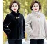 Otoño e Invierno nuevo abrigo de piel de visón con piel y piel en un abrigo de piel de visón corto para madres de mediana edad y mayores XXXXL
