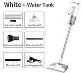 Aspiradora de mano inalámbrica 5 en 1 de 7000KPA, máquina de fregado multifunción de alta potencia con tanque de agua para uso doméstico y en coche blanco
