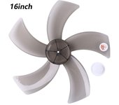 Aspas de ventilador de plástico para el hogar, color negro, 16 pulgadas, cinco hojas con cubierta de tuerca para ventilador de Pedestal de pie, accesorios generales 16 Inch negro