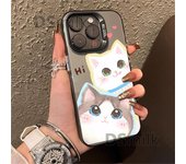 Funda rígida transparente con diseño de gato para iPhone 15 Pro Max 14/13 Plus iPhone 15 Pro Max