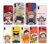 Carcasa rígida para móvil con diseño de chica linda que intenta ganar dinero para hacerse rica para iPhone 11 Pro Max Xs X Xr 13 12 Mini 7 8 6s Plus SE iPhone 13Mini