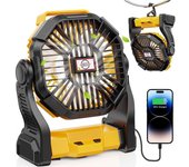 Ventilador de camping portátil ligero con batería para exteriores, para viajes, camping, con carga personal