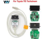 MINI VCI para Toyota TIS Techstream V18.00.008 minivci FTDI para J2534 escáner automático OBD OBD2 cable de diagnóstico de coche Cable de MINI-VCI