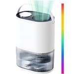 Deshumidificador y purificador de aire 2 en 1 para el hogar con luz colorida Deshumidificador portátil de 70 oz con US plug blanco
