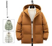 Chaqueta corta de algodón con capucha para abrigarse en invierno, abrigo de algodón de talla grande, chaqueta acolchada holgada M gris