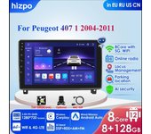 Reproductor multimedia y de vídeo con radio estéreo para coche, pantalla inteligente, Android, navegación GPS, unidad principal, para Peugeot 407 1 2004-2011, 8G+128G P1 4Core 1G 32G