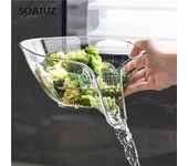 Escurridor multifuncional para fregadero de cocina, colador de cesta, cesta de lavado para fregadero, organizador para el hogar, colador de fruta gris