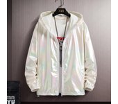 Ropa de protección solar reflectante colorida para hombre, chaqueta fina de Color fino para pareja, abrigo degradado de tendencia, verano L verde