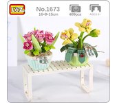 LOZ 1673 flor eterna tulipán orquídea maceta hierba planta estante modelo 3D DIY Mini bloques de construcción juguete para niños sin caja