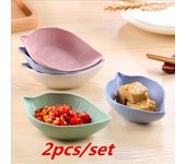 2 platos de plástico con forma de hoja para aperitivos y comida 2Pcs verde