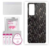 apgo Protective Skin Sticker for the back compatible with Honor Play4, Wrap Film, Foil, Vinyl - Pattern Carbon Black Pixel