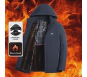 Parka de terciopelo de visón dorado de invierno para hombre: Chaqueta acolchada cálida y resistente al viento para uso profesional e informal. L (180/115-130kg) negro