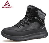 HUMTTO Botines de Cuero botas de nieve de goma de invierno para hombres zapatos de plataforma de diseñador de lujo zapatillas de trabajo negras para hombres 39 negro