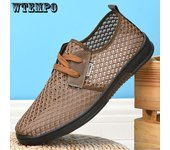 Zapatos de Hombre, mocasines suaves de verano, zapatos perezosos, zapatos informales de malla cómodos y ligeros, Zapatillas para Hombre, Tenis Masculino, Zapatillas para Hombre 38 negro