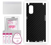 apgo Protective Skin Sticker for the back+sides compatible with Oppo Reno4, Full Wrap Film, Foil, Vinyl - Pattern Carbon Black