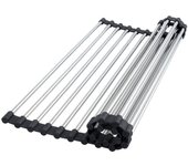 Escurridor de platos enrollable plegable multiusos sobre el escurridor del fregadero, escurridor de cocina 45*7*5 cm