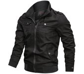 Chaqueta de moda de primavera y otoño para hombre, chaqueta informal, chaqueta deportiva para exteriores, abrigo de motocicleta XXXXL negro
