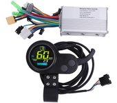 Kit controlador de scooter eléctrico de 350 W, controlador de scooter multidatos, medidor LCD con acelerador de pulgar