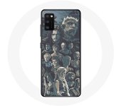 Coque pour Samsung Galaxy A41 Game of Thrones Saison 8 Le Trône de Fer Affiche Personnages Fond Gris