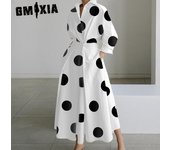 GMXIA Vestidos casuales de manga larga con cuello tipo polo para mujer, verano, primavera S