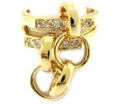 Anillo doble bañado en oro 'Menottes' oro blanco 52 oro