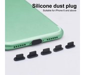 5 uds auriculares resistentes al desgaste a prueba de polvo funda para tableta y teléfono tapones para polvo Apple negro