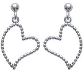Les Trésors De Lily [I8079] - Boucles Argent 'Love' argenté - 20x12 mm