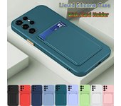 Funda con ranura para tarjetas para Samsung Galaxy S23 Ultra S22 S10 Plus S21 S20 Fe Note 20 A51 A12 A71 A32 A33 A13 A53 A52s 5g S20 púrpura