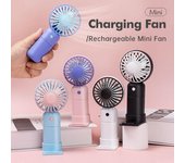 Mini ventilador portátil con Base de viento alto, ventilador de mano de 3 velocidades, ventiladores de bolsillo recargables por USB, adecuado para estudiantes que acampan al aire libre ciruela